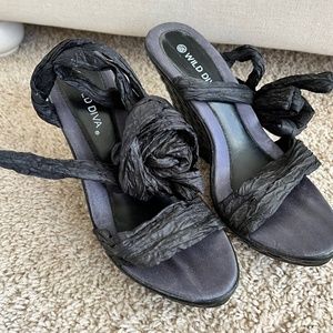 New Wild Diva Ankle Wrap Wedges.  Size 6.5